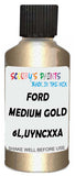 Detail brush applying Gold Metallic to a small door scratch on an Ford Thunderbird, clean OEM finish