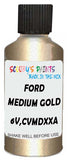 Detail brush applying Gold Metallic to a small door scratch on an Ford Torino, clean OEM finish