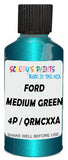 Detail brush applying Green Metallic to a small door scratch on an Ford Galaxie 500, clean OEM finish