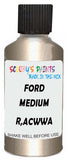 Detail brush applying Gold Metallic to a small door scratch on an Ford Focus, clean OEM finish