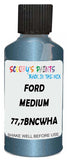 Detail brush applying Blue Metallic to a small door scratch on an Ford Thunderbird, clean OEM finish