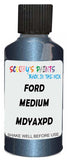 Detail brush applying Blue Metallic to a small door scratch on an Ford Sport Trac, clean OEM finish