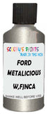 Detail brush applying Grey Metallic to a small door scratch on an Ford Transit Connect, clean OEM finish