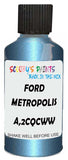 Detail brush applying Blue Metallic to a small door scratch on an Ford Galaxy, clean OEM finish