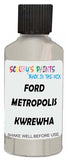 Detail brush applying White Metallic to a small door scratch on an Ford Puma, clean OEM finish
