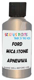 Detail brush applying Grey Metallic to a small door scratch on an Ford Fiesta, clean OEM finish
