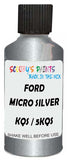 Detail brush applying Grey Metallic to a small door scratch on an Ford Mustang Mach-E, clean OEM finish