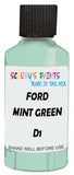 Detail brush applying Green Metallic to a small door scratch on an Ford Galaxy, clean OEM finish