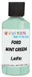 Detail brush applying Green Metallic to a small door scratch on an Ford Thunderbird, clean OEM finish