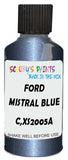 Detail brush applying Blue Metallic to a small door scratch on an Ford Galaxy, clean OEM finish