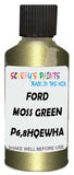 Detail brush applying Green Metallic to a small door scratch on an Ford Edge, clean OEM finish