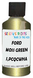Detail brush applying Green Metallic to a small door scratch on an Ford Fiesta, clean OEM finish