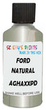 Detail brush applying White Metallic to a small door scratch on an Ford Focus, clean OEM finish