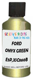 Detail brush applying Green Metallic to a small door scratch on an Ford Granada, clean OEM finish