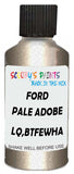 Detail brush applying Beige Metallic to a small door scratch on an Ford F-Series Lariat, clean OEM finish