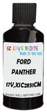 Detail brush applying Black Metallic to a small door scratch on an Ford Ranger, clean OEM finish
