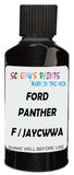 Detail brush applying Black Metallic to a small door scratch on an Ford Focus Electric, clean OEM finish