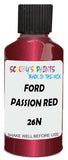Detail brush applying Red Metallic to a small door scratch on an Ford Ranger, clean OEM finish