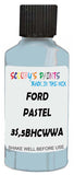 Detail brush applying Blue Solid to a small door scratch on an Ford Heavy Truck, clean OEM finish