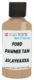 Detail brush applying Beige Solid to a small door scratch on an Ford Heavy Truck, clean OEM finish