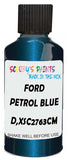 Detail brush applying Blue Metallic to a small door scratch on an Ford Mondeo, clean OEM finish
