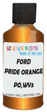 Detail brush applying Orange Metallic to a small door scratch on an Ford Australia Ranger, clean OEM finish