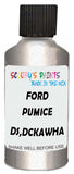 Detail brush applying Silver Metallic to a small door scratch on an Ford Explorer, clean OEM finish