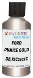 Detail brush applying Gold Metallic to a small door scratch on an Ford Transit, clean OEM finish