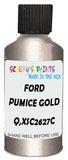 Detail brush applying Gold Metallic to a small door scratch on an Ford Granada, clean OEM finish