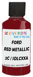 Detail brush applying Red Solid to a small door scratch on an Ford Galaxie 500, clean OEM finish