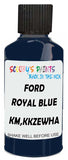 Detail brush applying Blue Solid to a small door scratch on an Ford Windstar, clean OEM finish