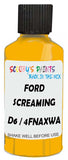 Detail brush applying Yellow Solid to a small door scratch on an Ford Edge Ranger, clean OEM finish