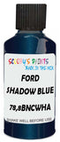 Detail brush applying Blue Metallic to a small door scratch on an Ford Tempo, clean OEM finish