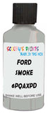 Detail brush applying Grey Solid to a small door scratch on an Ford F-Series F-250/550 Limited, clean OEM finish