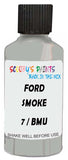 Detail brush applying Grey Solid to a small door scratch on an Ford Ecosport, clean OEM finish