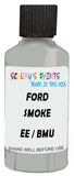 Detail brush applying Grey Solid to a small door scratch on an Ford Ecosport, clean OEM finish