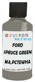 Detail brush applying Green Solid to a small door scratch on an Ford Mondeo, clean OEM finish