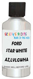 Detail brush applying White Metallic to a small door scratch on an Ford Escape, clean OEM finish