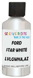 Detail brush applying White Metallic to a small door scratch on an Ford Mustang Convertible, clean OEM finish