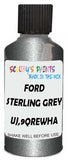 Detail brush applying Grey Metallic to a small door scratch on an Ford Explorer, clean OEM finish