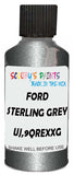 Detail brush applying Grey Metallic to a small door scratch on an Ford Mustang, clean OEM finish