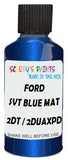 Detail brush applying Blue Metallic to a small door scratch on an Ford Edge Ranger, clean OEM finish