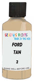 Detail brush applying Beige Solid to a small door scratch on an Ford Thunderbird, clean OEM finish
