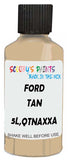 Detail brush applying Beige Solid to a small door scratch on an Ford Thunderbird, clean OEM finish