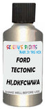 Detail brush applying Silver Metallic to a small door scratch on an Ford Focus, clean OEM finish