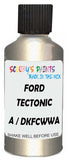 Detail brush applying Silver Metallic to a small door scratch on an Ford Focus Electric, clean OEM finish