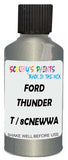 Detail brush applying Grey Metallic to a small door scratch on an Ford Focus Coupe-Cabriolet, clean OEM finish