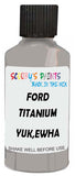 Detail brush applying Beige Solid to a small door scratch on an Ford Mustang, clean OEM finish