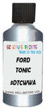 Detail brush applying White Metallic to a small door scratch on an Ford Transit Connect, clean OEM finish