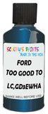 Detail brush applying Blue Metallic to a small door scratch on an Ford Edge, clean OEM finish